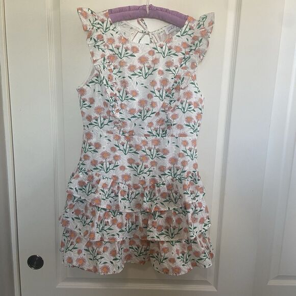 Petal And Pup Sleeveless Floral Eyelet Mini Dress Ruffle Tiered Size 12 - Picture 13 of 13